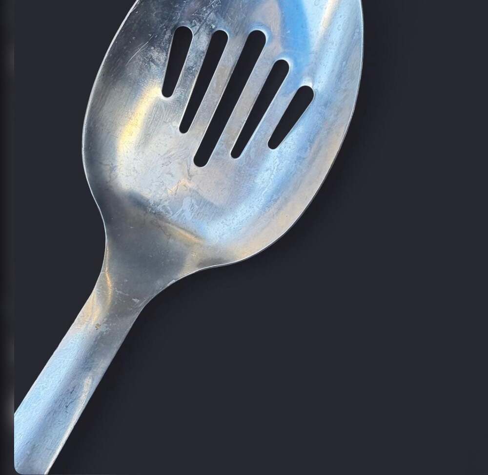 Michael Graves Design Stainless Steel Slotted Serving Spoon with Black Soft Grip - Picture 3 of 4